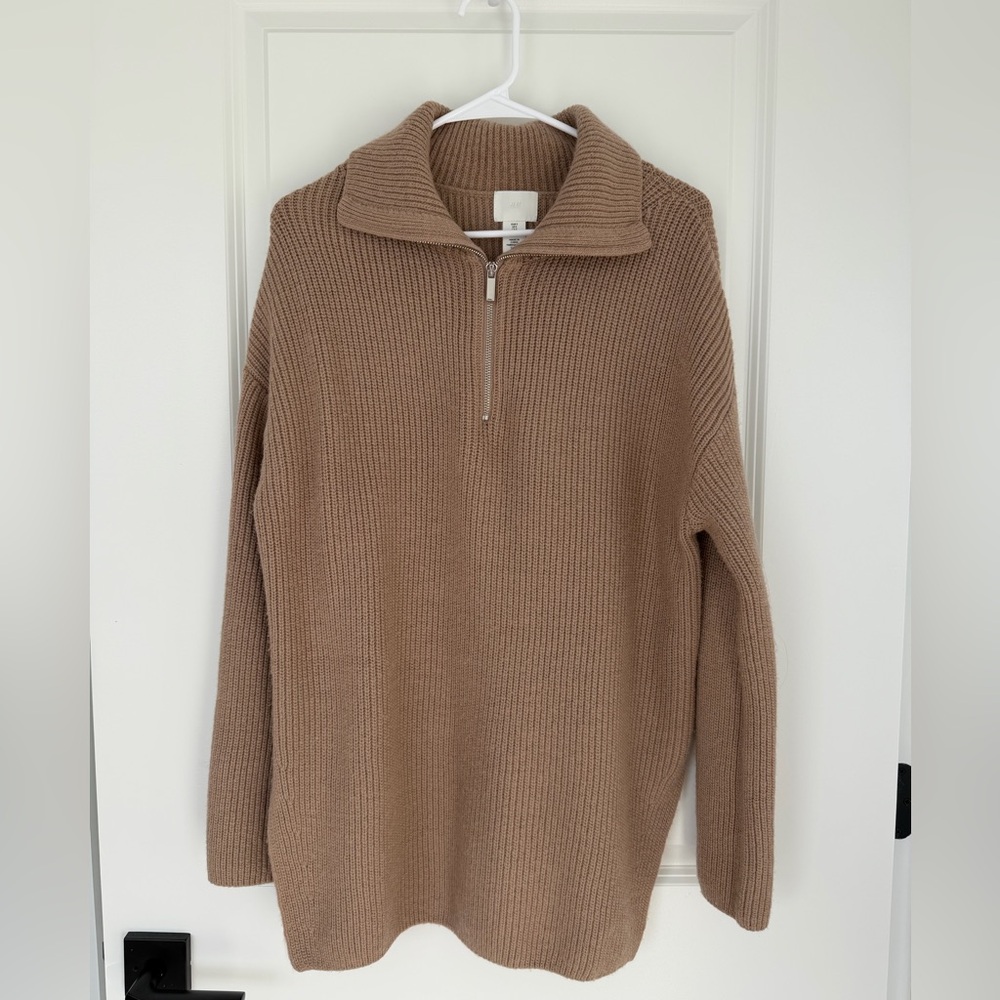 H&M Brown 1/4 (quarter) zip Sweater